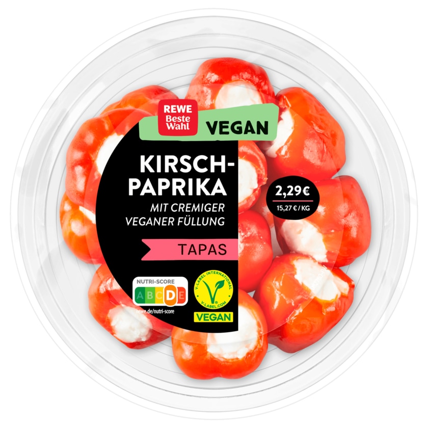 REWE Beste Wahl Kirsch Paprika mit cremiger Füllung vegan 150g